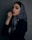 woman in black and white hijab
