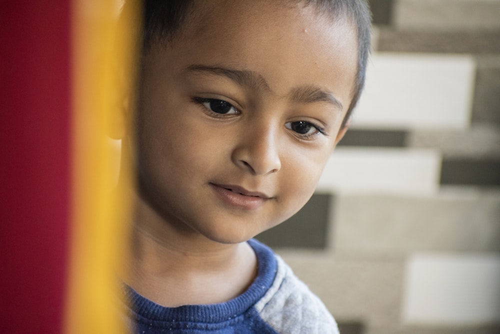 boy in blue and gray sweater