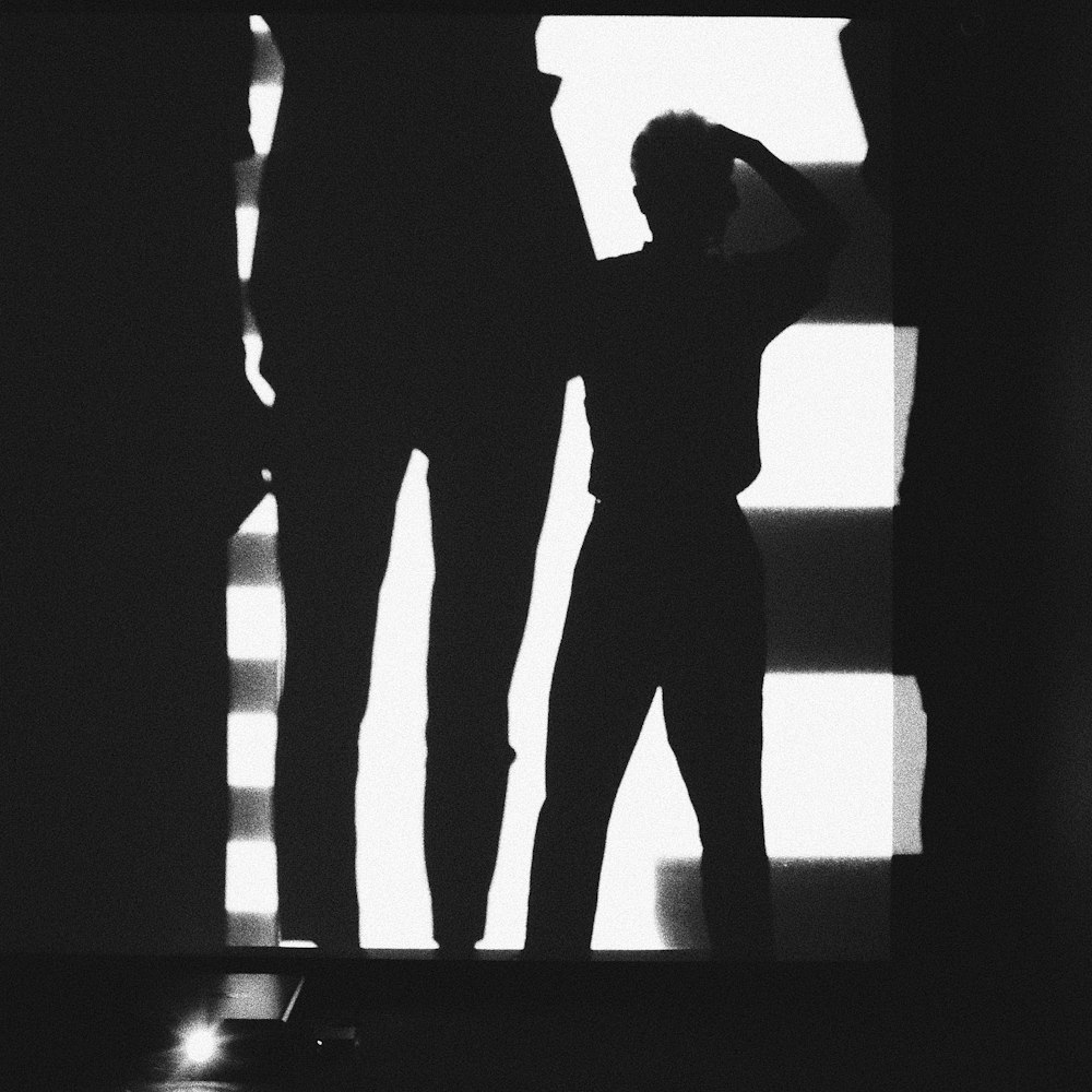 silhouette of 2 person standing