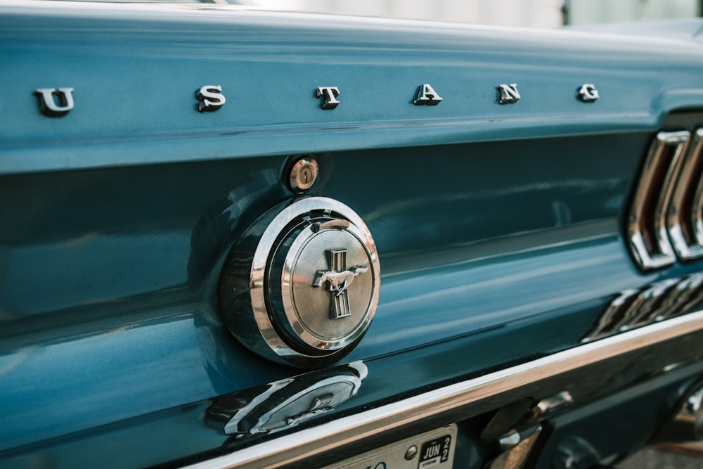 blue and silver car engine