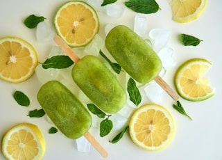 sliced lime and green fruit