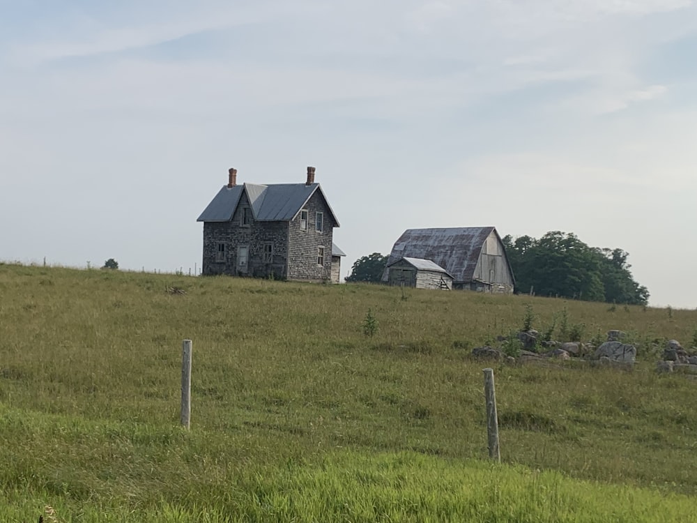 gray and black house on green grass field during daytime