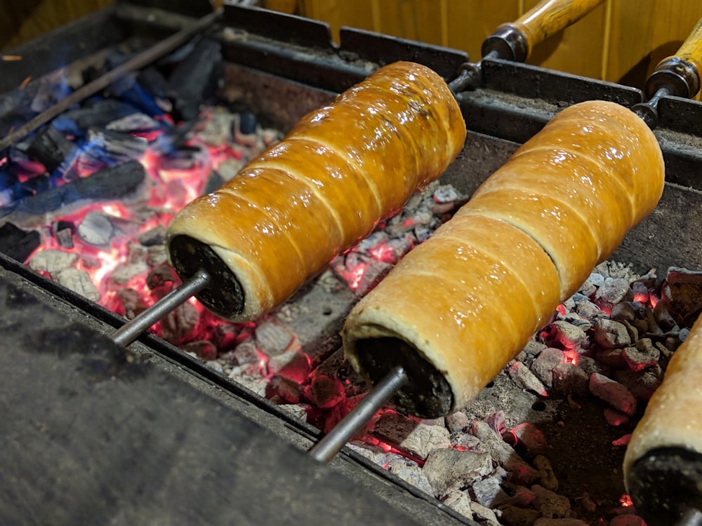 grilled meat on charcoal grill