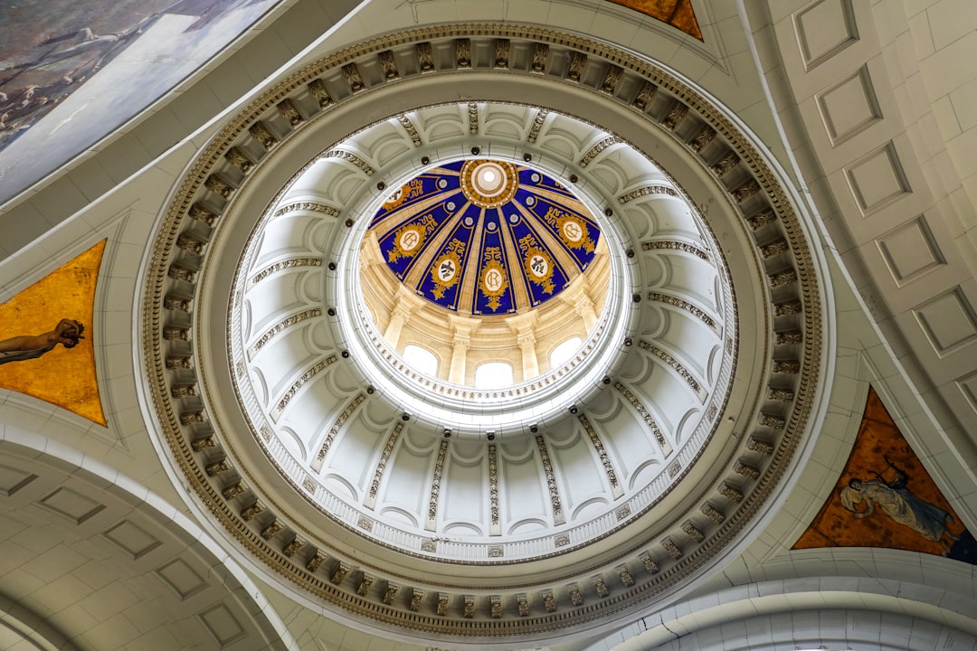 white and brown dome ceiling