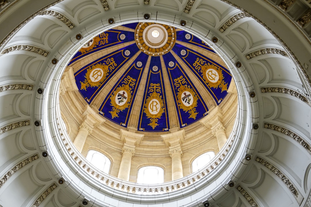 brown and blue dome building