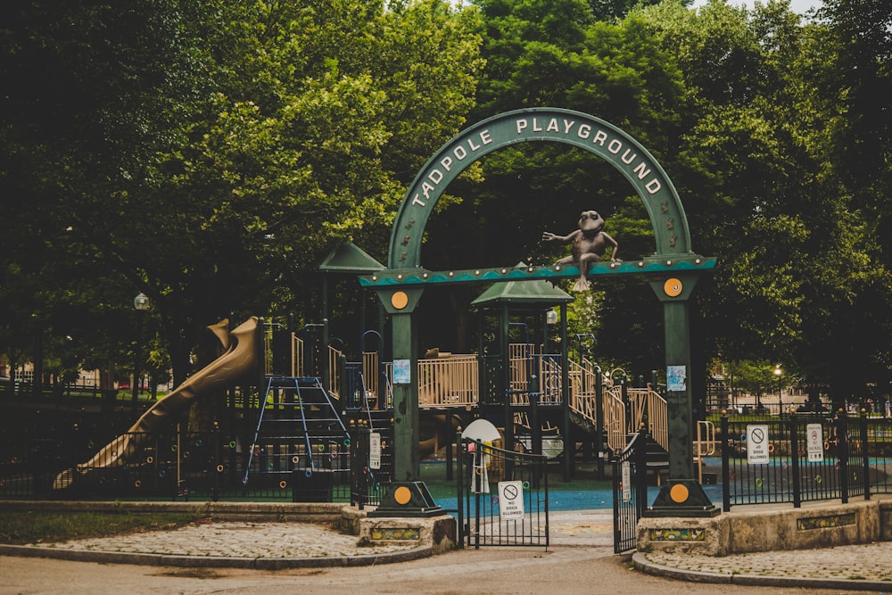 people walking on park with green and black roller coaster during daytime