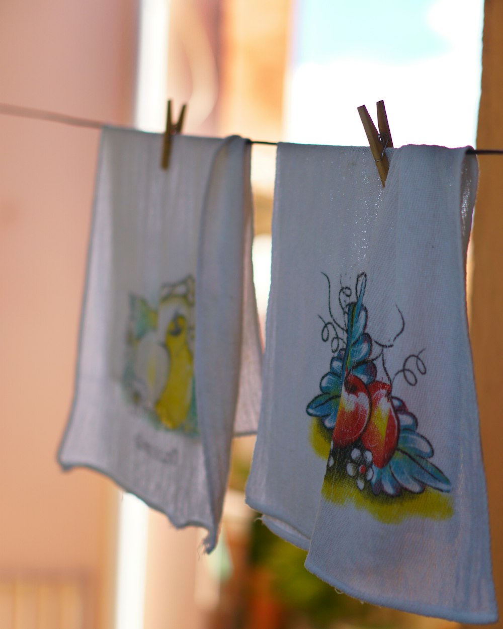 white and blue floral towel