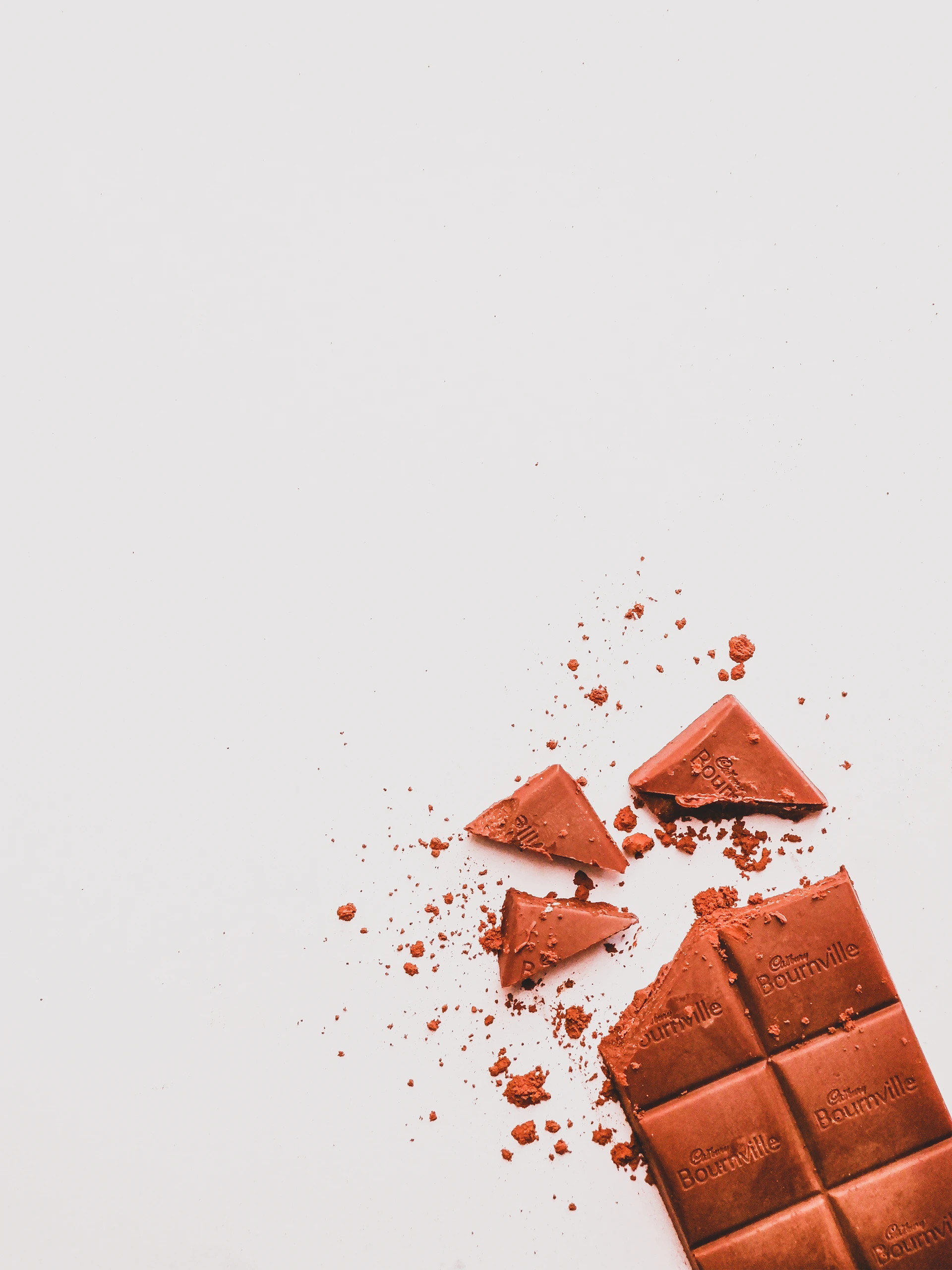 brown chocolate bar on white surface