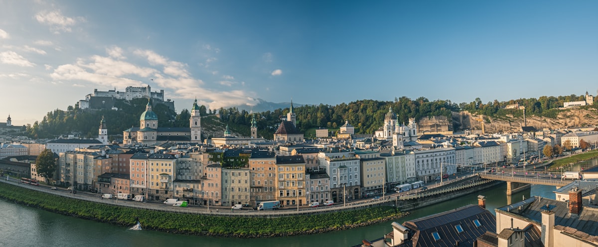 Nonntal residential streets below Hohensalzburg Fortress