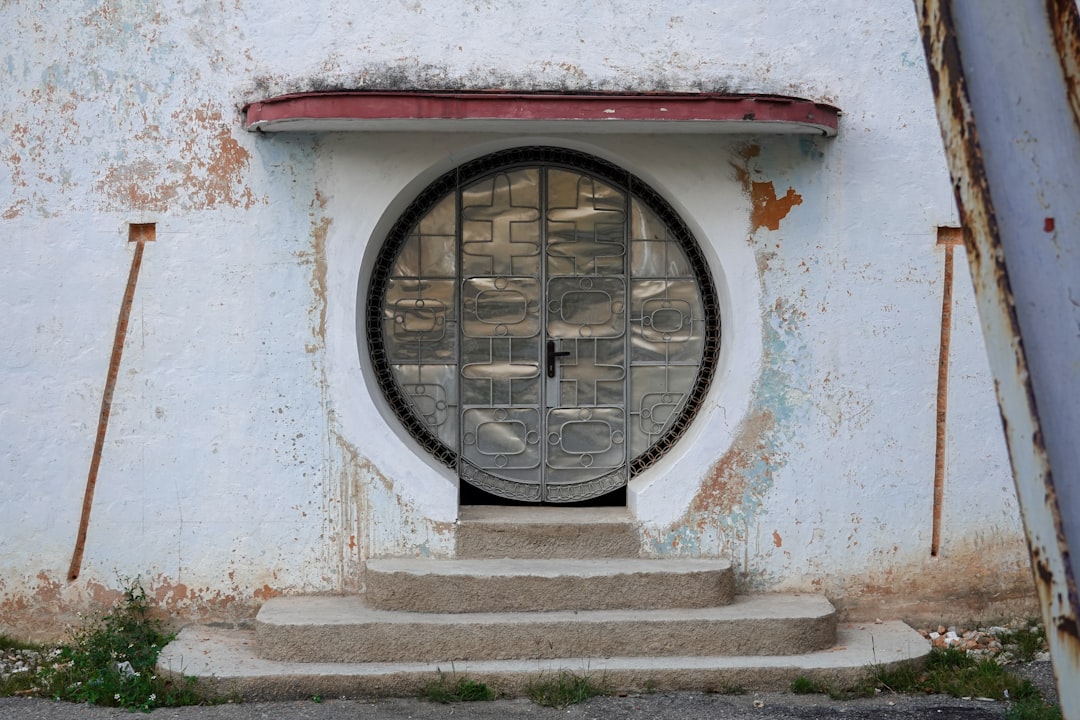 black metal framed glass window