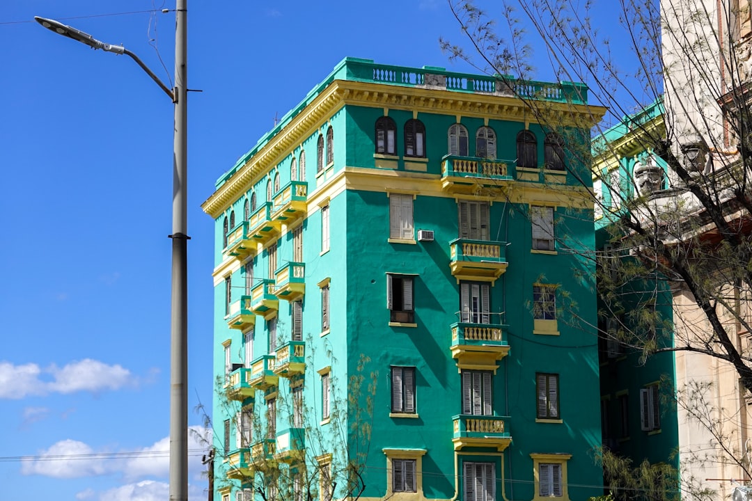 green and yellow concrete building