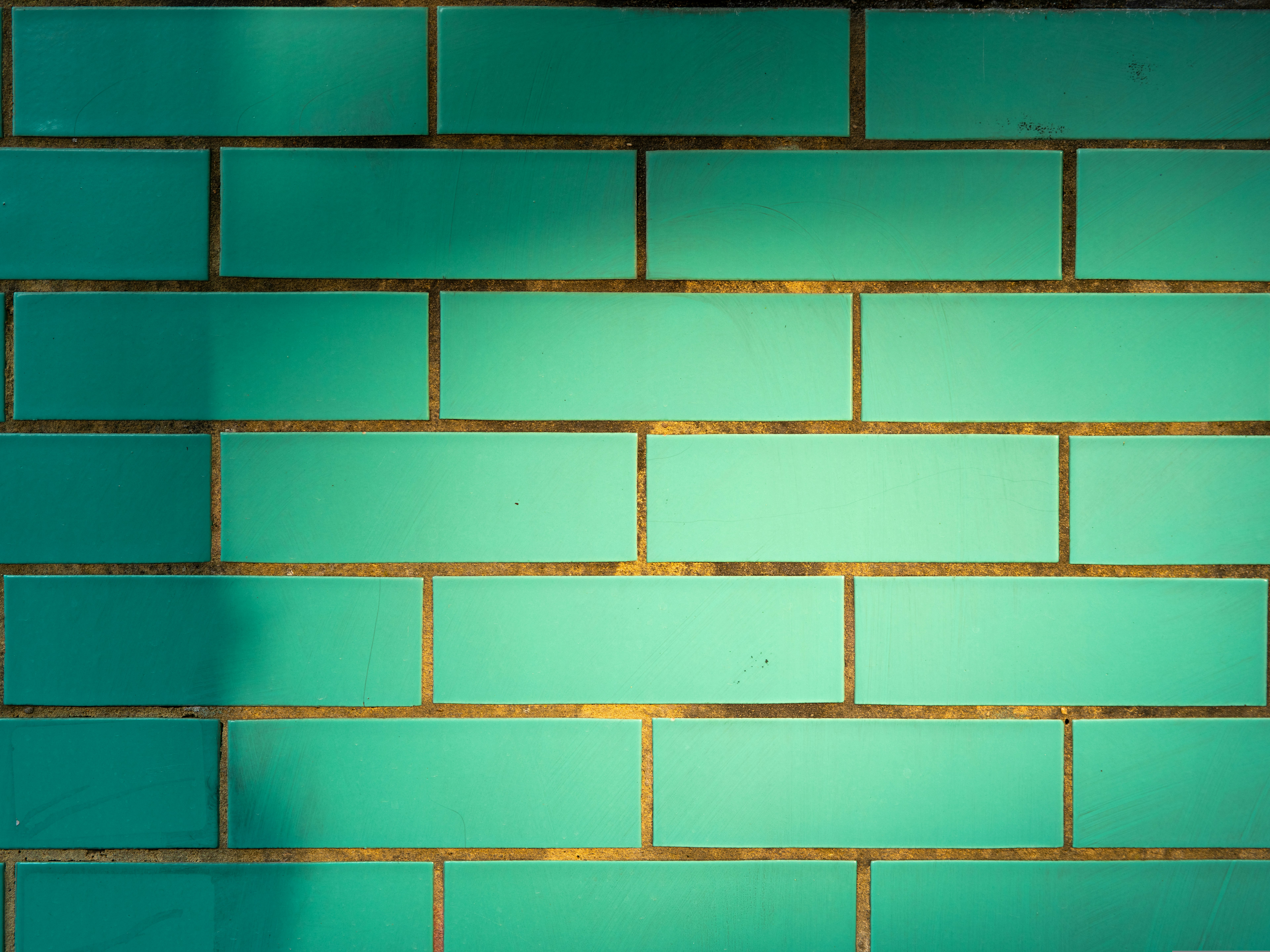 blue and brown brick wall