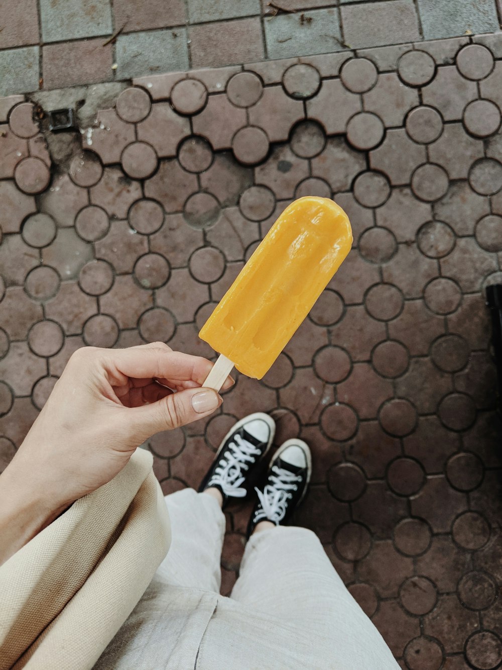 yellow plastic ice pop toy