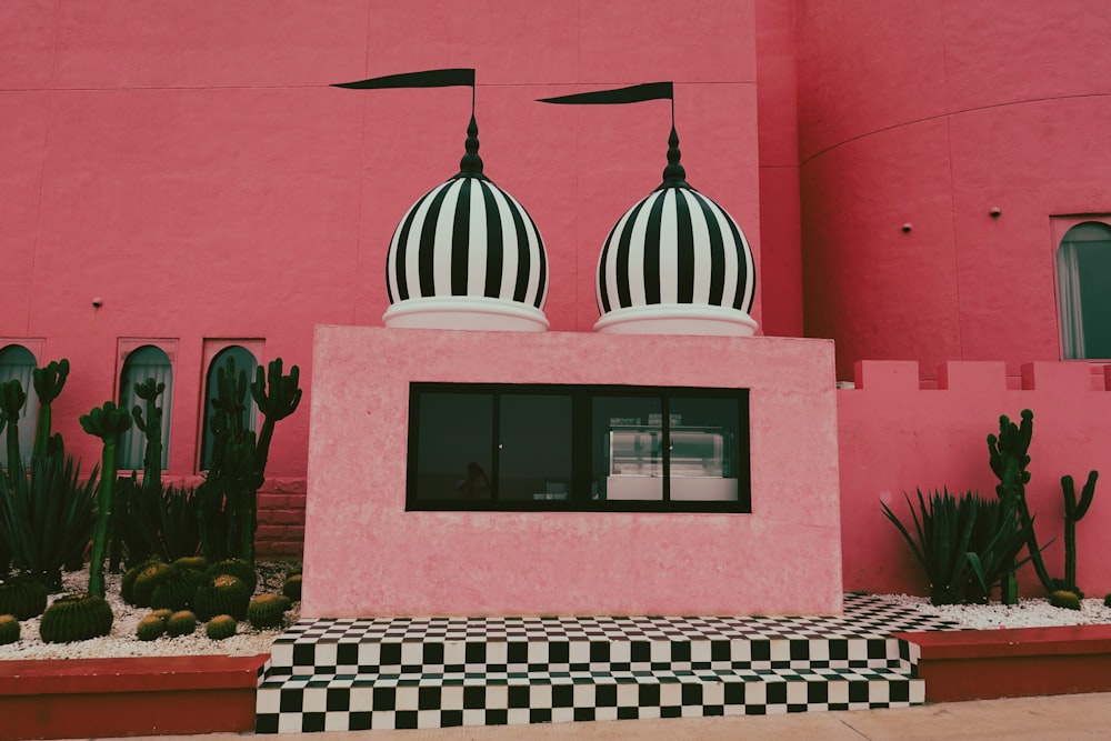 red and white concrete building