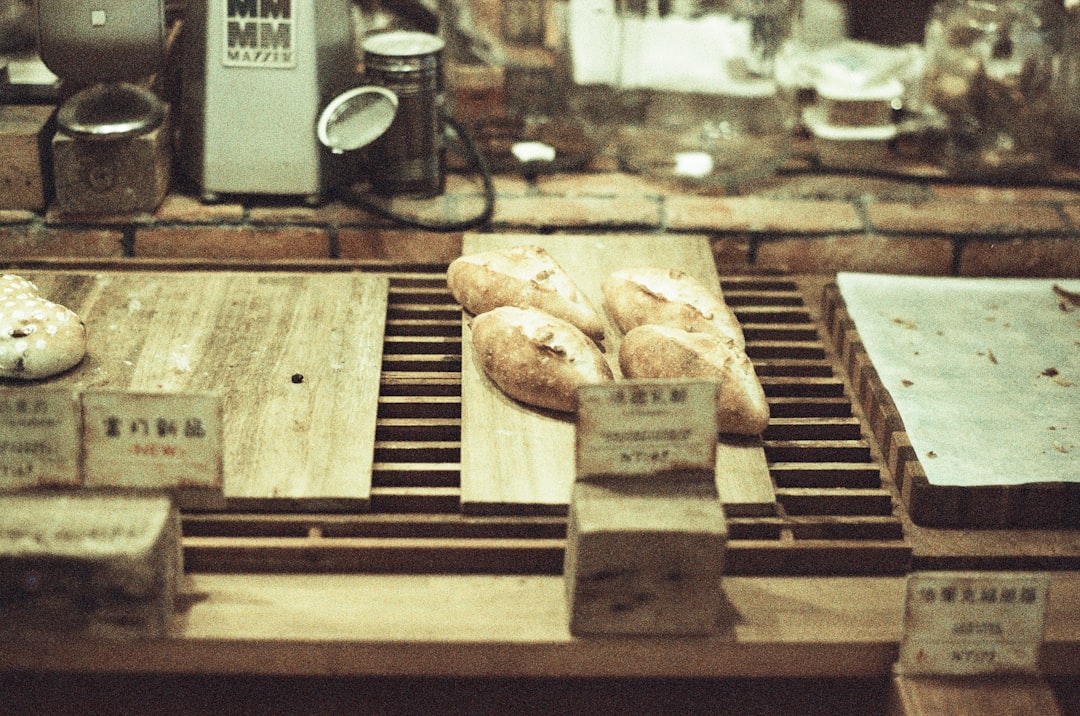 bread on brown wooden tray