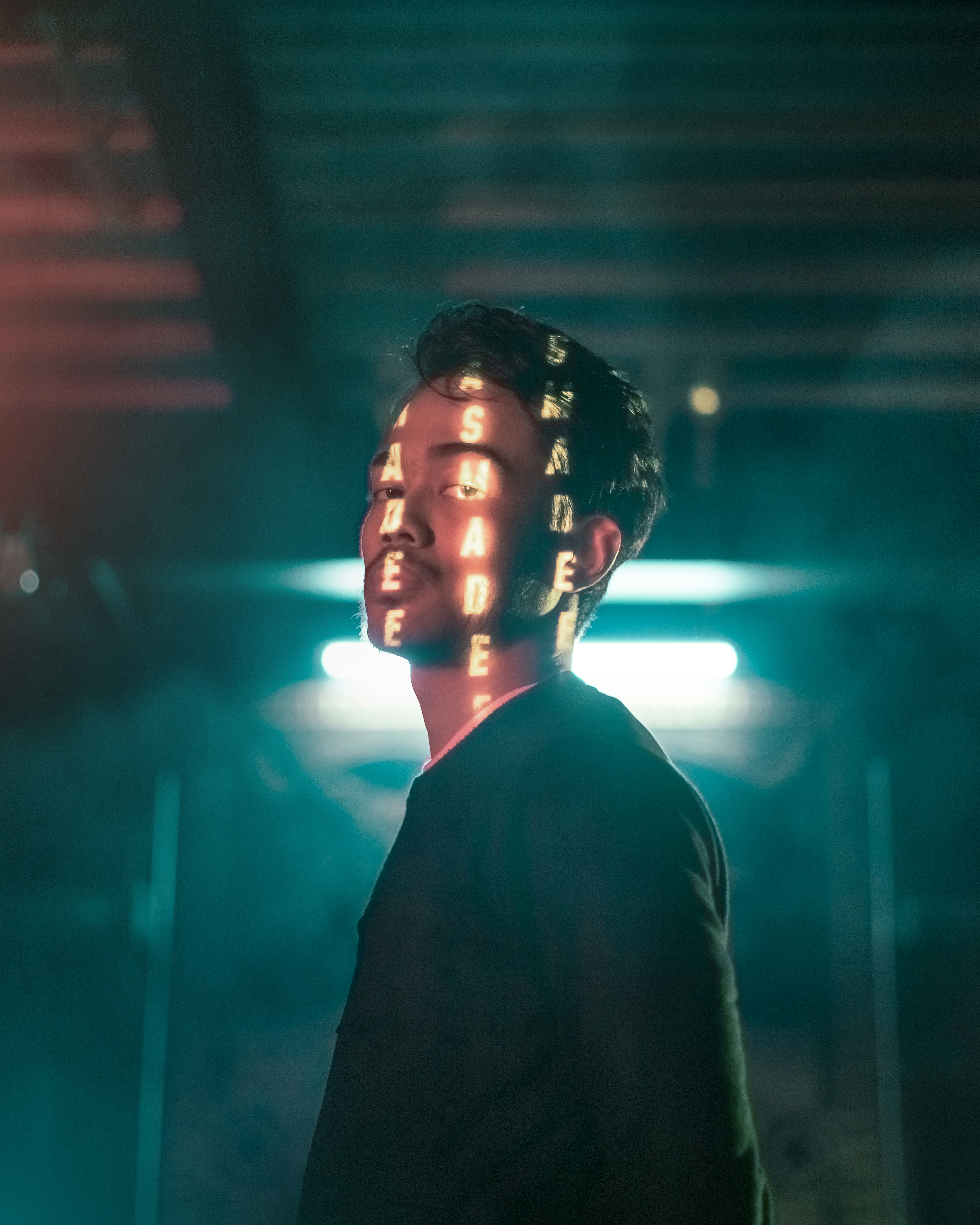 man in black dress shirt