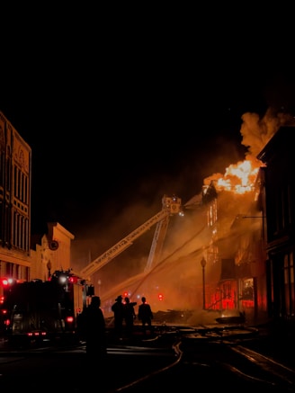 devastating fire in business premises