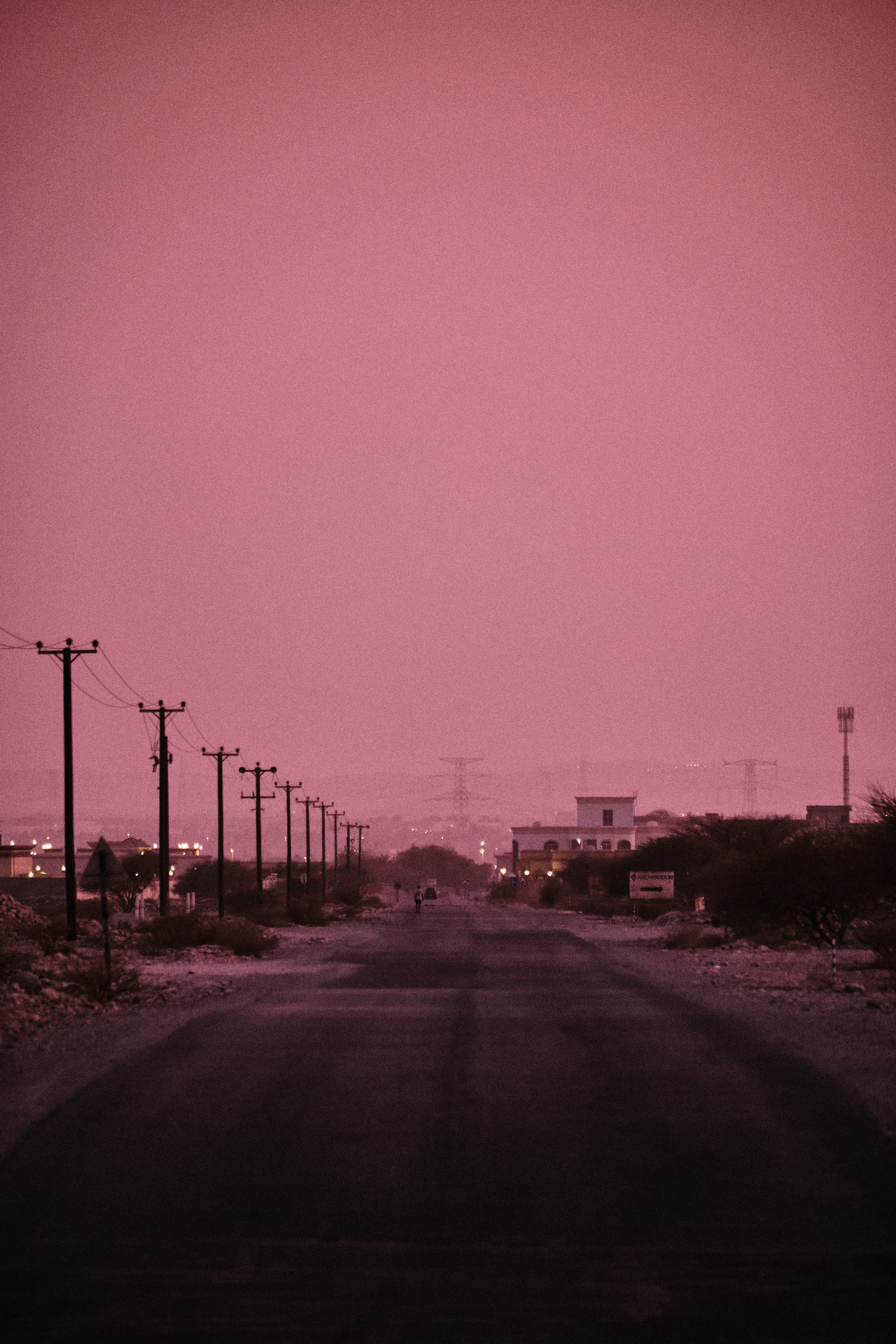 gray concrete road during sunset