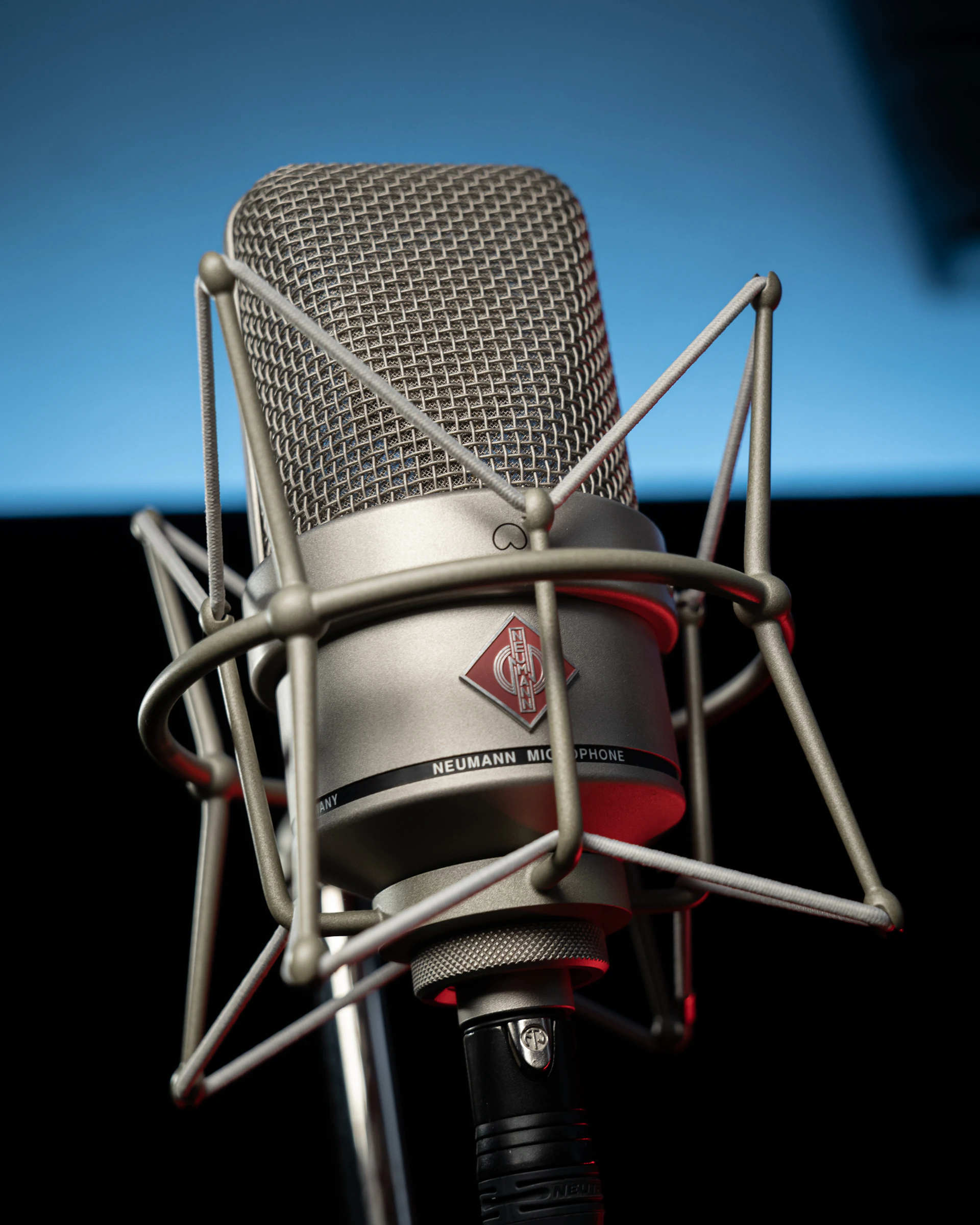 black and silver condenser microphone