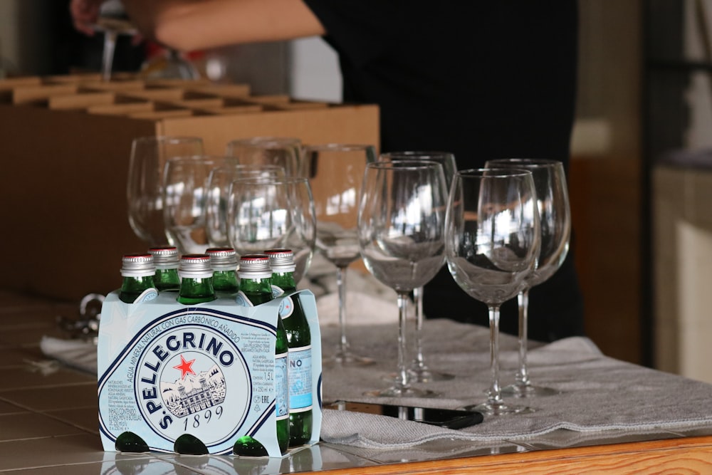 clear wine glass on table