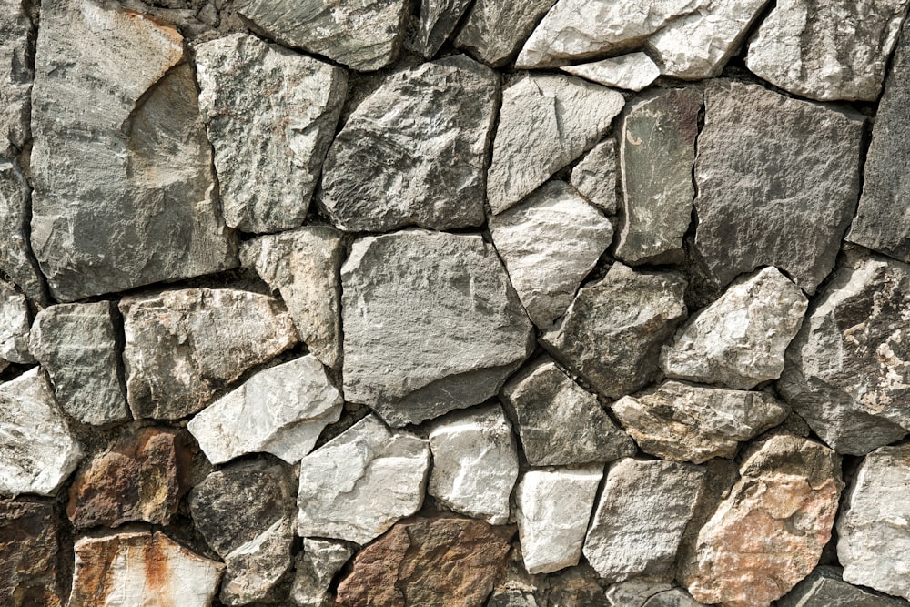 gray and black stone wall