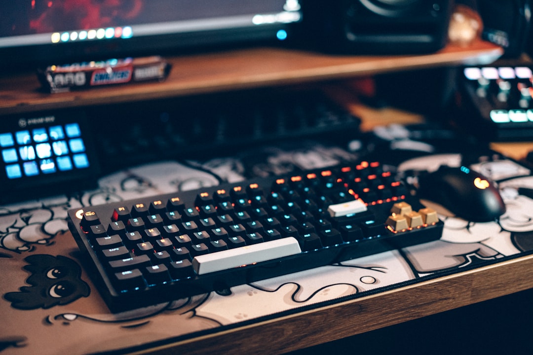 black and white computer keyboard