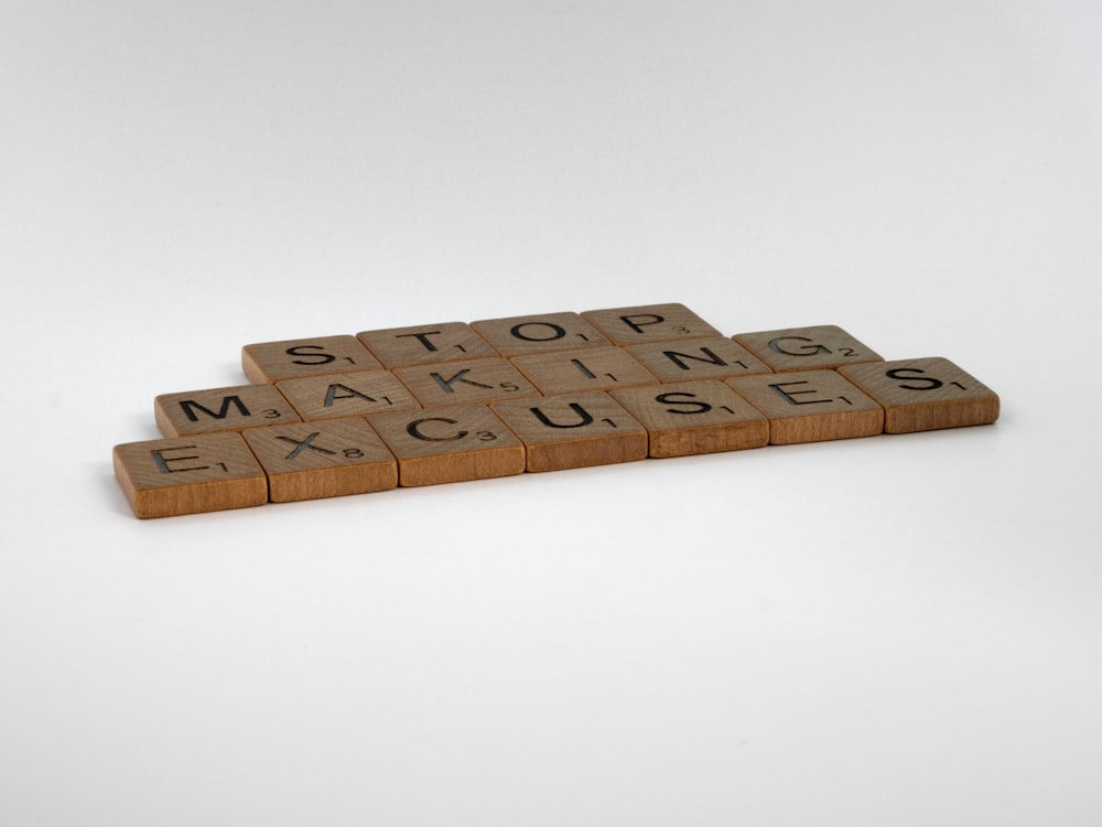 brown wooden blocks on white surface