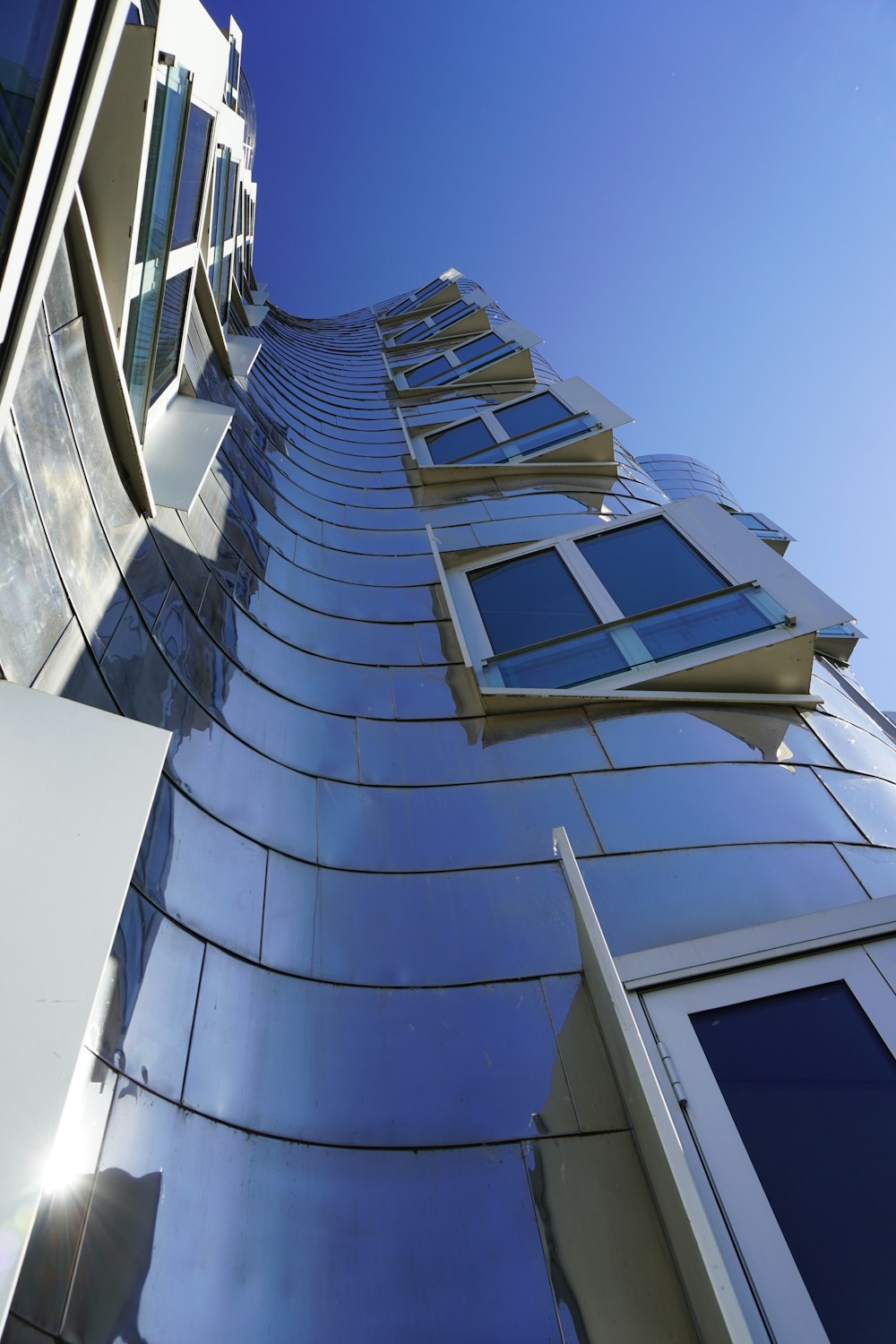 white and blue concrete building