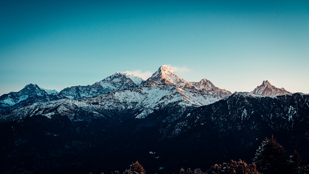 snow covered mountain under blue sky during daytime