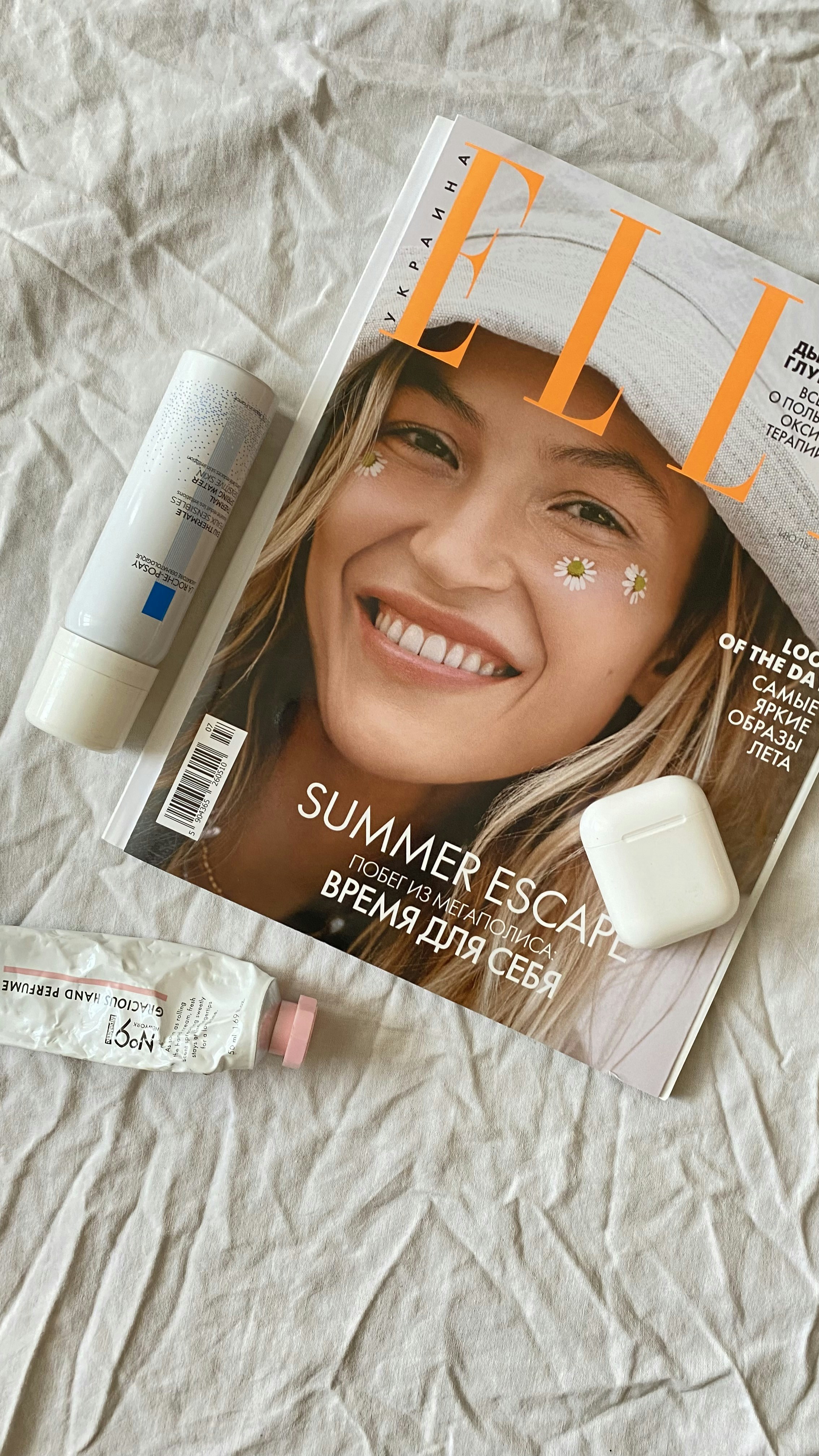 white and brown labeled box