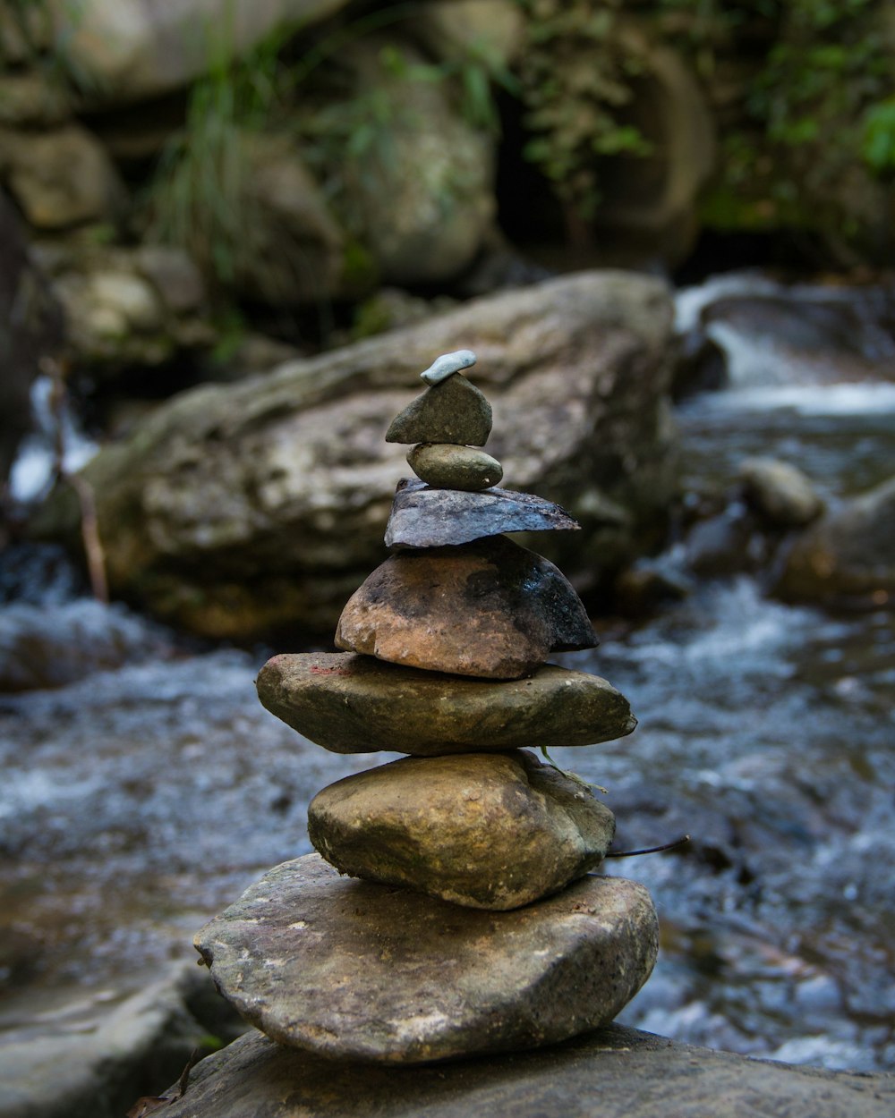 brown and gray stone stack