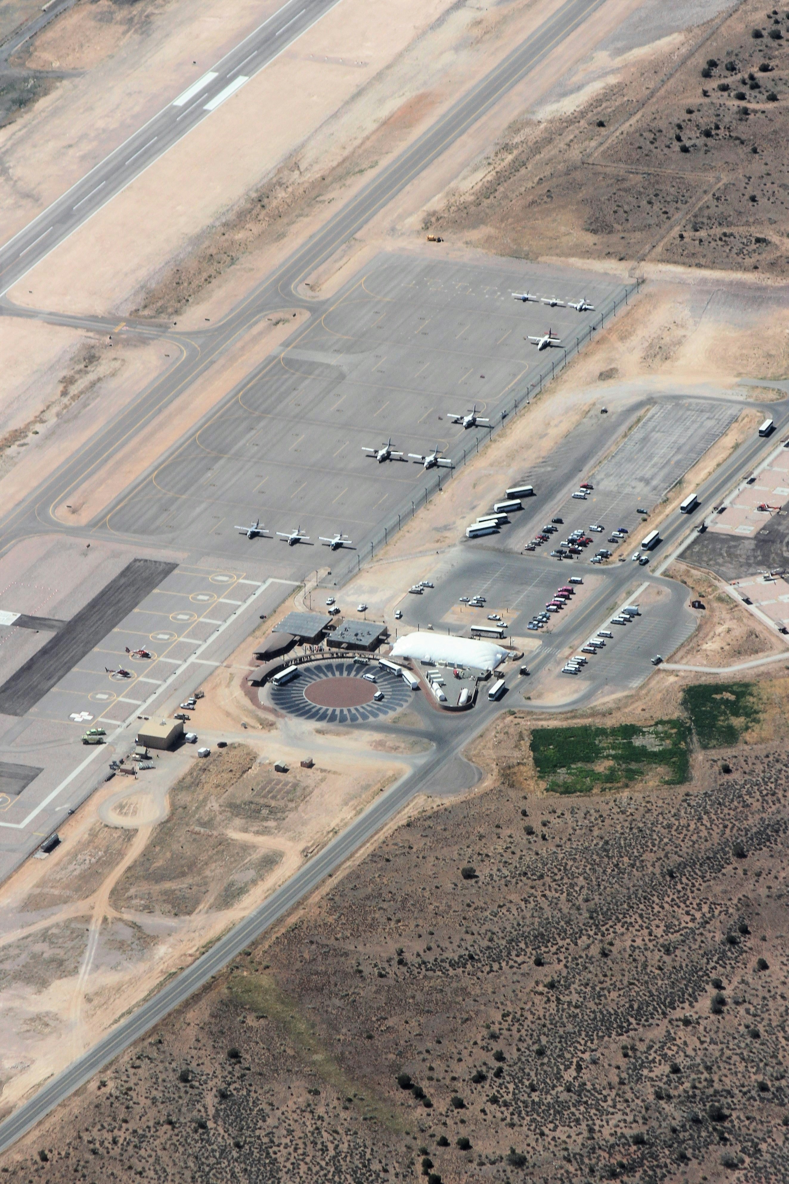 Aerial view of the Grand Canyon National Park Airport.