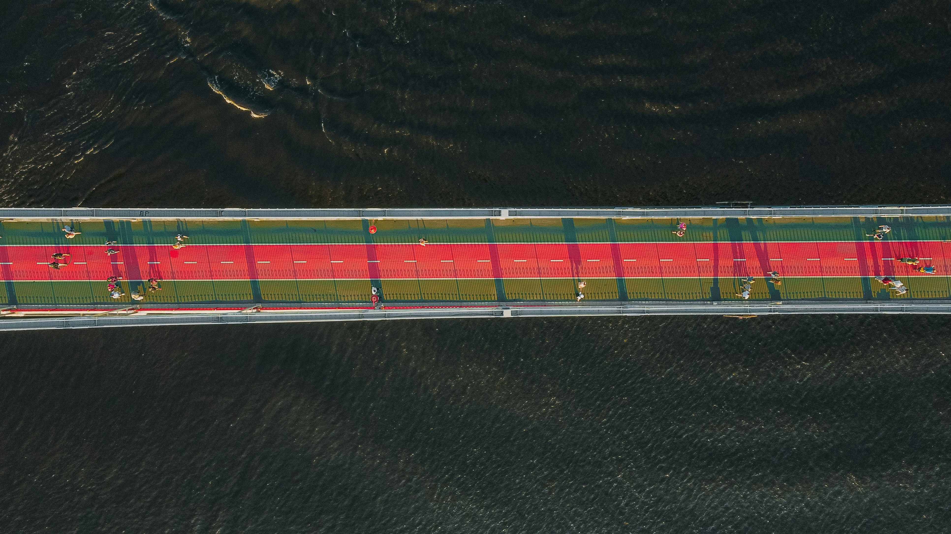 marine surveyor measuring dock dimensions - boat lifts