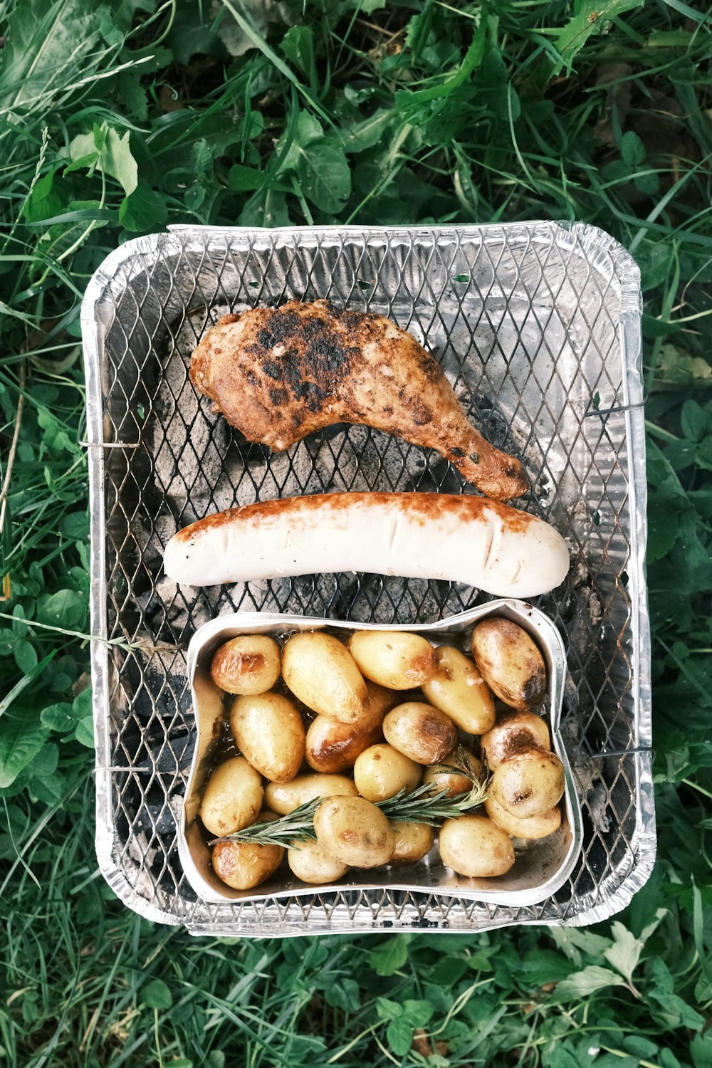 brown bread on gray tray