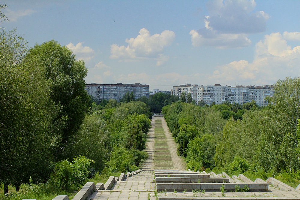 green trees near concrete building during daytime