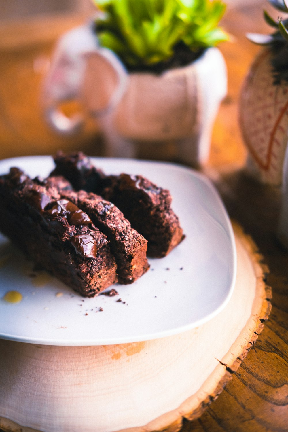 chocolate cookies on white ceramic plate