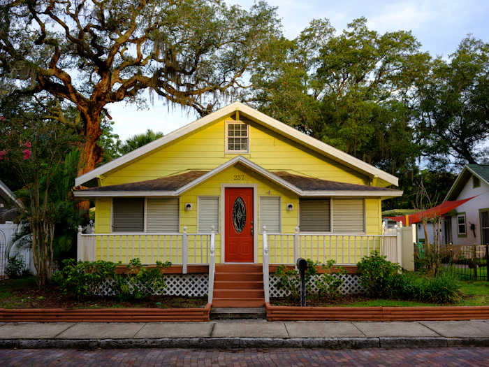 Modest single-story Florida home exterior