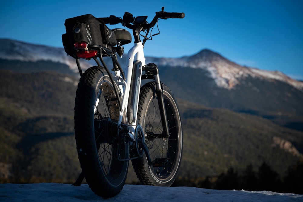 black and white mountain bike