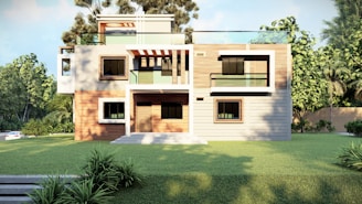 white and brown concrete house