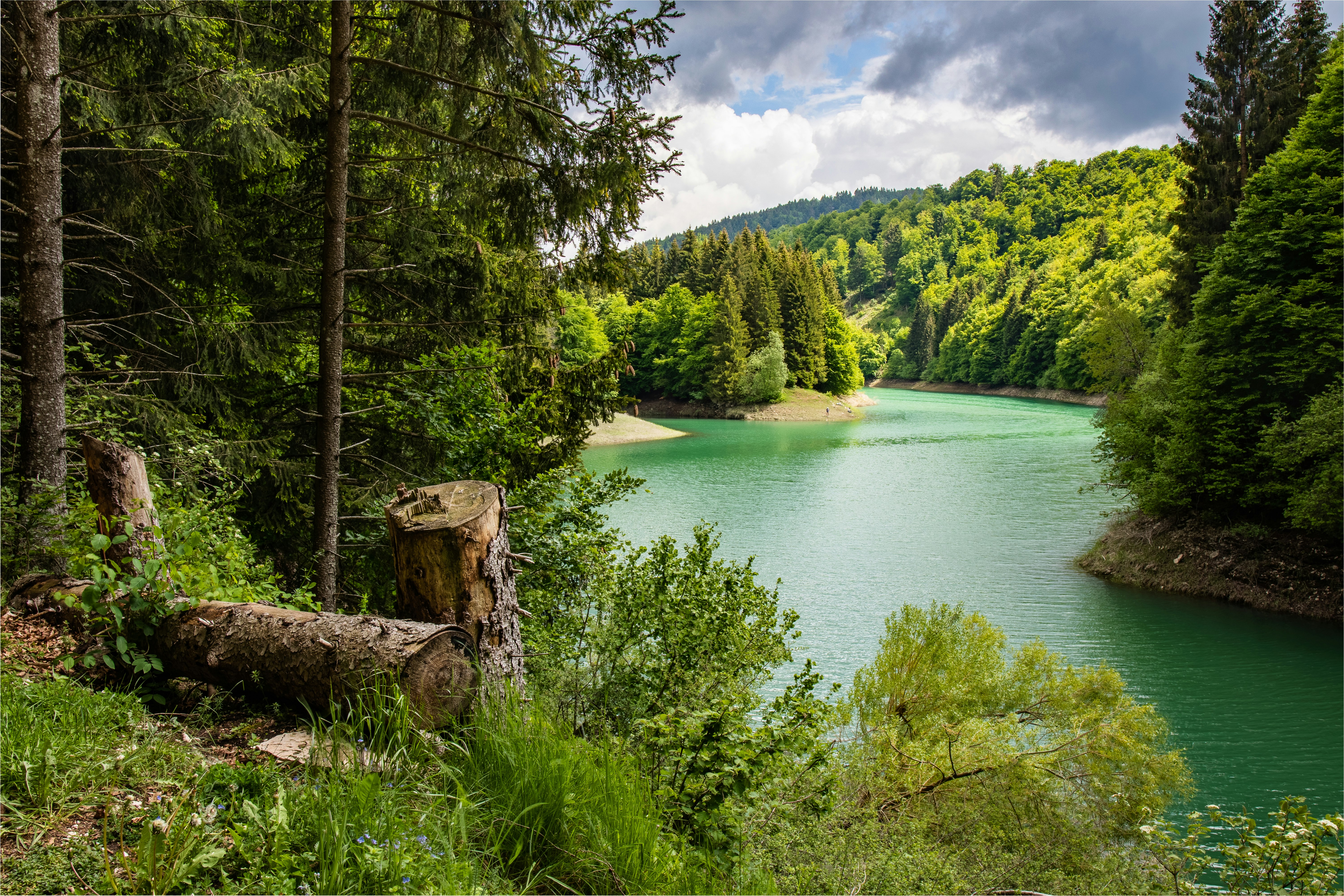 View of Pra da Stua artificial lake's. (Trentino alto-adige, Italy)