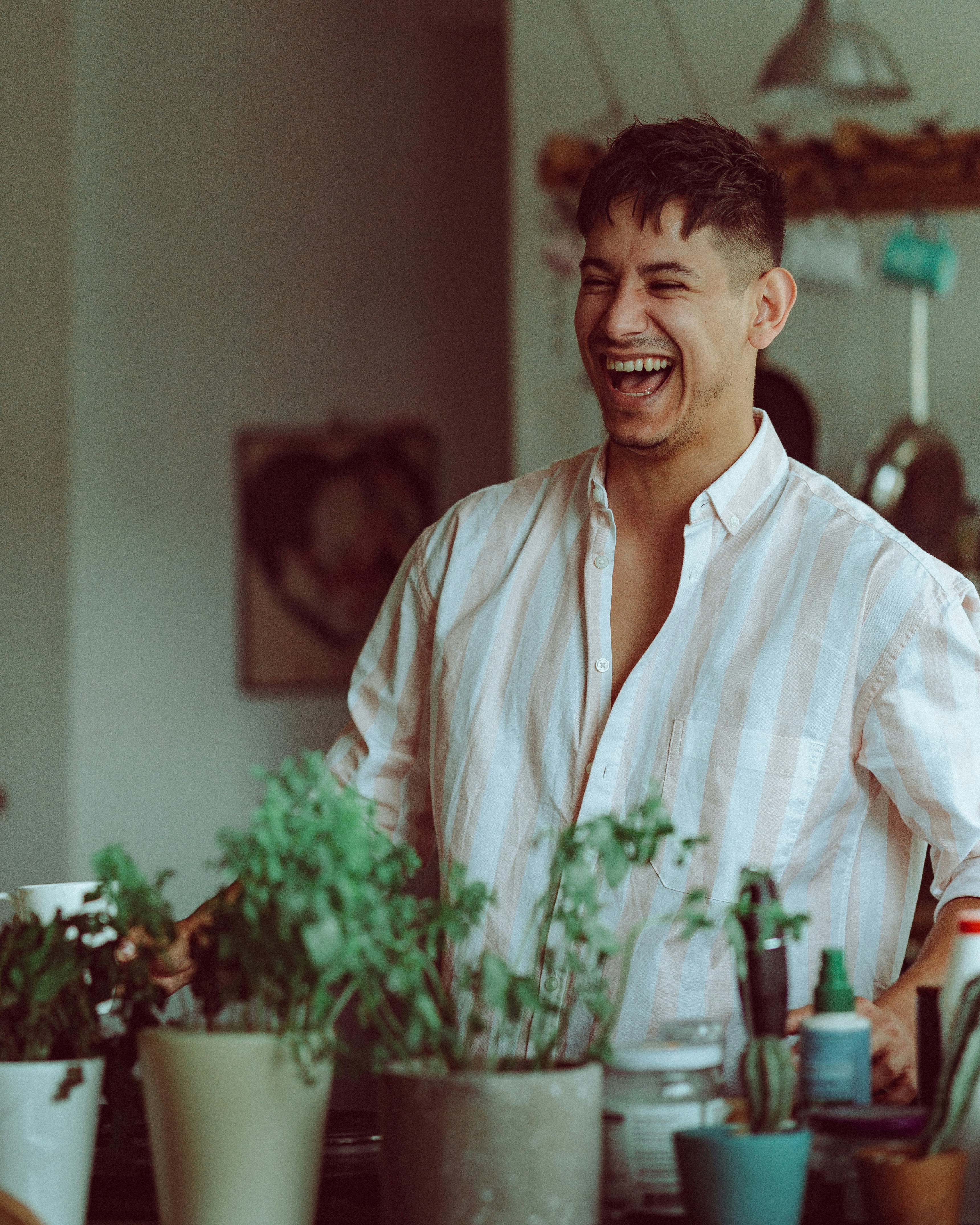 laughing