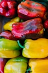 yellow red and green bell peppers