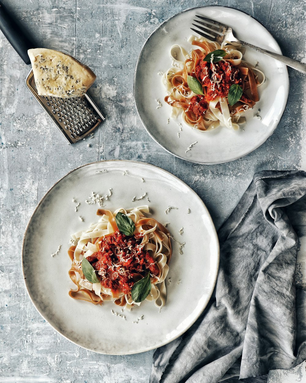 pasta dish on white ceramic plate