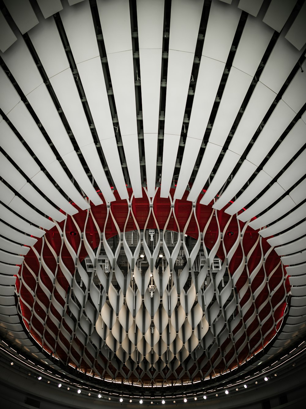 red and white round ceiling