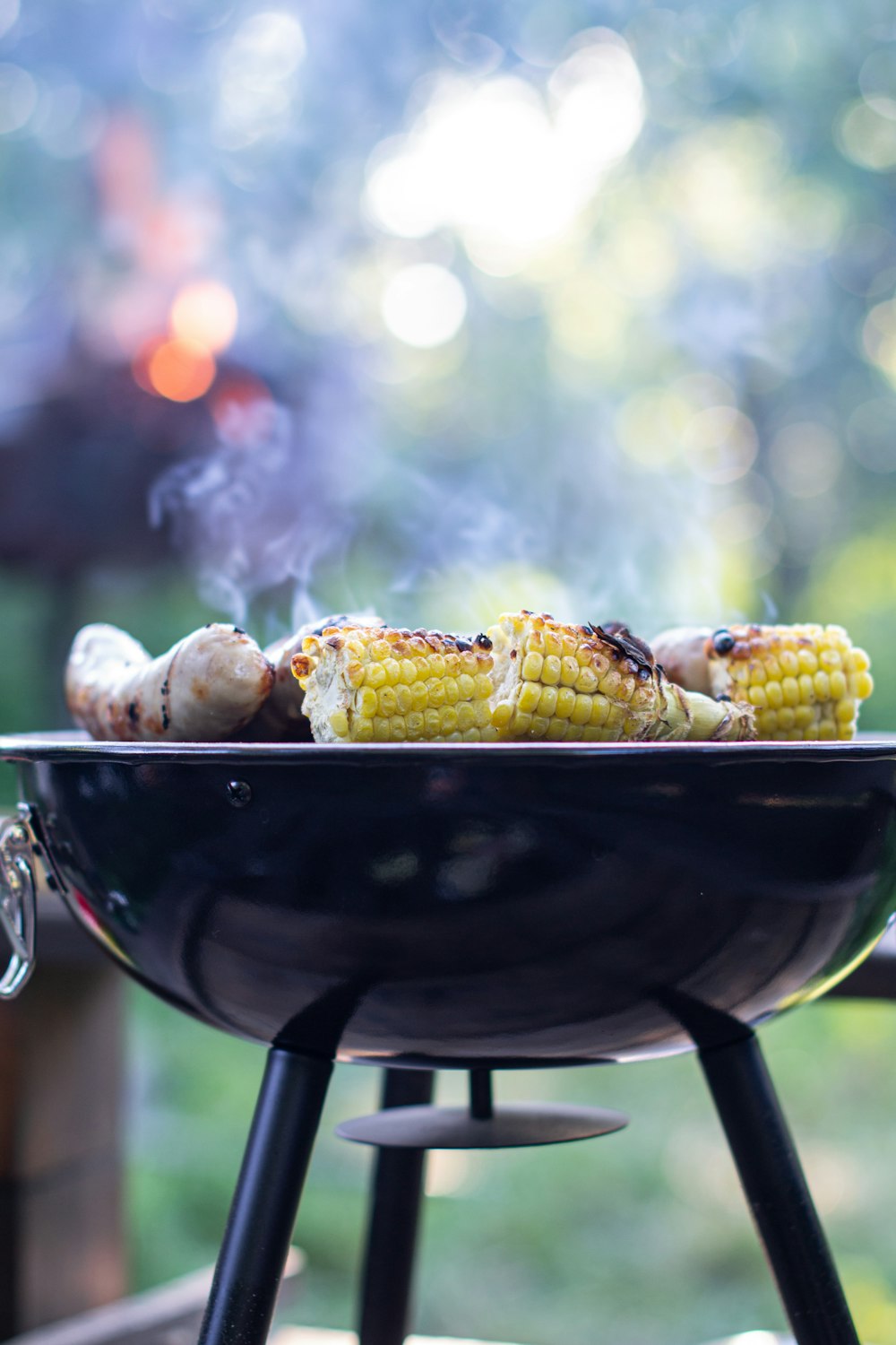 corn on black round bowl