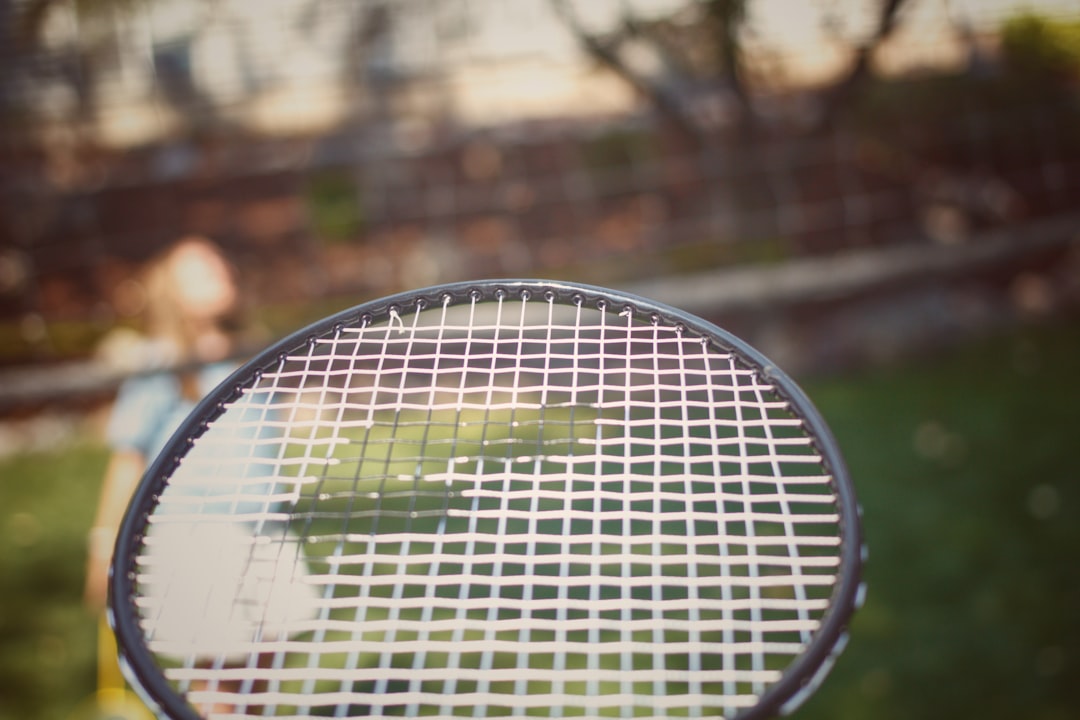 black and white tennis racket