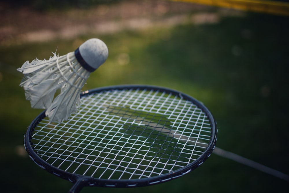 black and white tennis racket