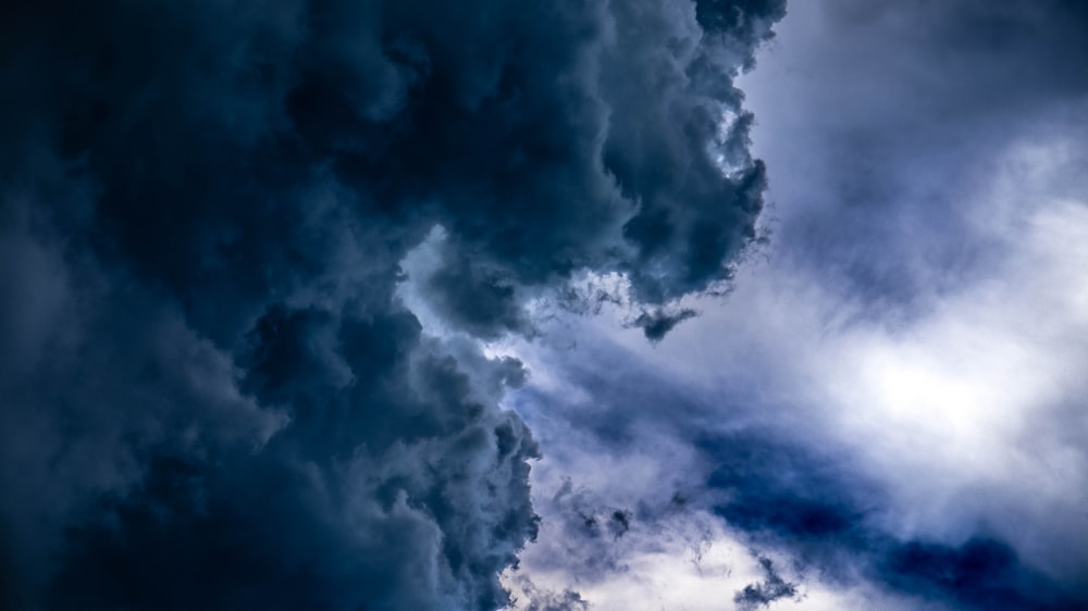 white clouds and blue sky