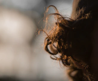 womans hair in grayscale photography