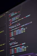 Photo of code editor showing a complex algorithm from contract work